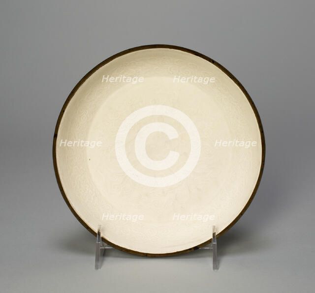 Dish with Dragons, Peonies, and Stylized Clouds, Song dynasty (960-1279). Creator: Unknown.