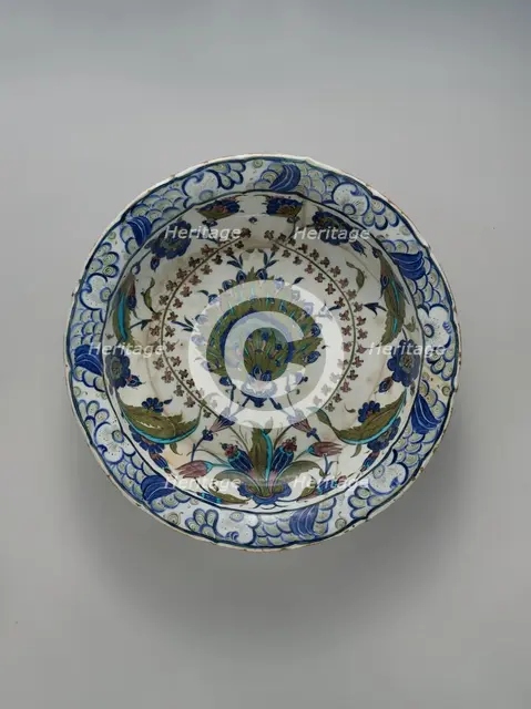 Dish with Floral Design, Turkey, ca. 1545-60. Creator: Unknown.