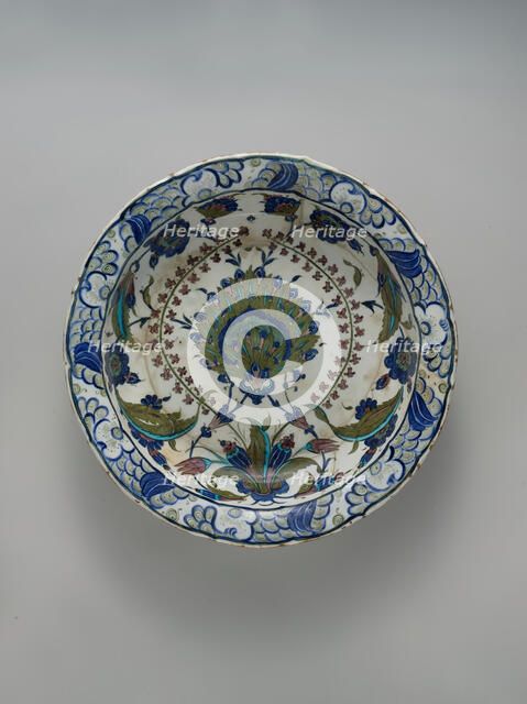 Dish with Floral Design, Turkey, ca. 1545-60. Creator: Unknown.