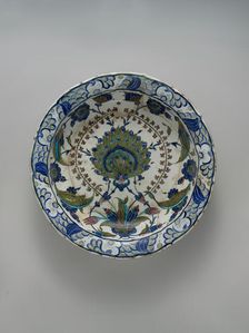 Dish with Floral Design, Turkey, ca. 1545-60. Creator: Unknown