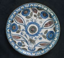 Dish with Floral Design, Turkey, second half 16th century. Creator: Unknown