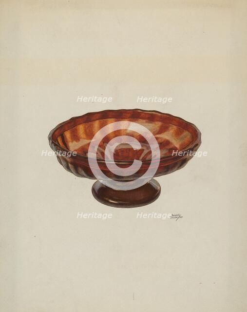 Dish with Foot, c. 1940. Creator: Beverly Chichester.