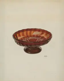 Dish with Foot, c. 1940. Creator: Beverly Chichester