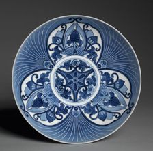 Dish with Ginkgo Leaves, c. 1688-1704. Creator: Unknown