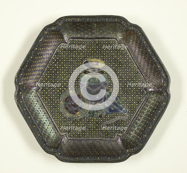 Dish with Images of Antiquities, late Ming (1368-1644) or early Qing dynasty, 17th century. Creator: Unknown.