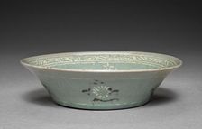 Dish with Inlaid Chrysanthemum Design, 1200s. Creator: Unknown