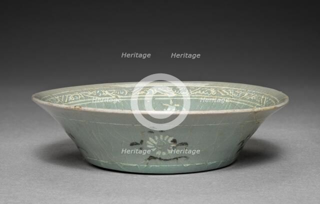 Dish with Inlaid Chrysanthemum Design, 1200s. Creator: Unknown.