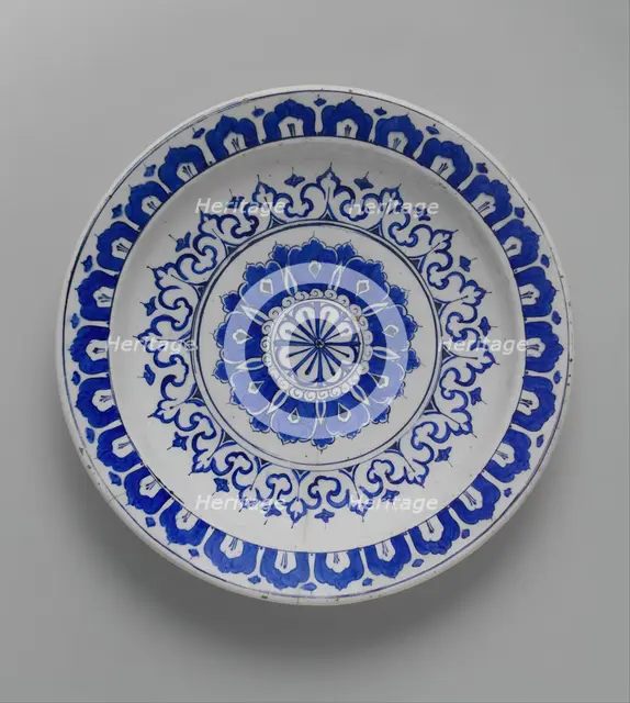 Dish with 'Kaleidoscope' Design, Turkey, ca. 1580-85. Creator: Unknown.
