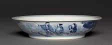Dish with Laozi Riding a Water Buffalo (interior); Pavilion and Immortals in Rocky Landscape..., 172 Creator: Unknown