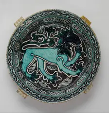 Dish with Lion, Italian, late 14th century. Creator: Unknown