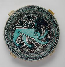 Dish with Lion, Italian, late 14th century. Creator: Unknown