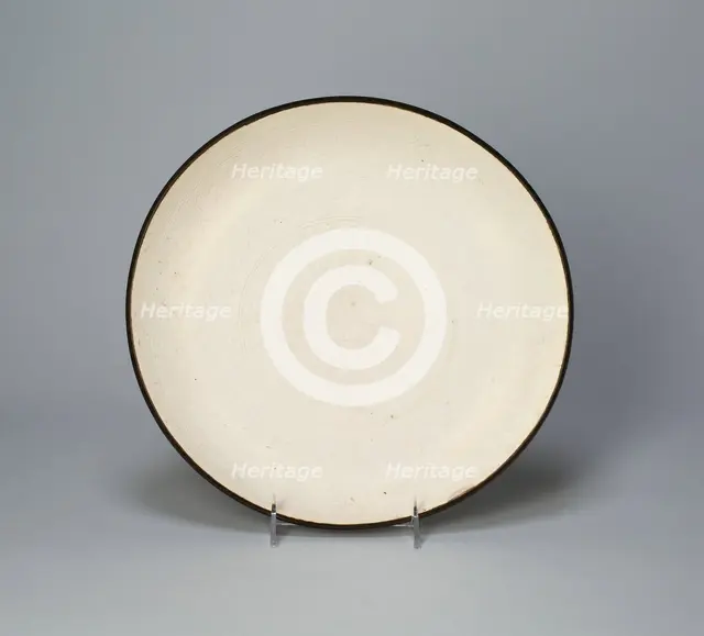 Dish with Lotus, Peonies, and Stylized Leaves, Song dynasty (960-1279). Creator: Unknown.