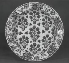 Dish with Pattern of Flowering Plants, Turkey, ca. 1565-70. Creator: Unknown