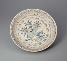 Dish with Peacock and Floral Motif, 15th century. Creator: Unknown