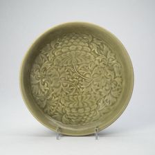 Dish with Peony Scroll, Jin dynasty, (1115-1234), early 12th century. Creator: Unknown