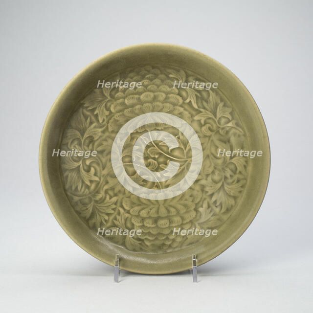 Dish with Peony Scroll, Jin dynasty, (1115-1234), early 12th century. Creator: Unknown.