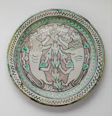 Dish with Rampant Lions, Italian, early 15th century. Creator: Unknown