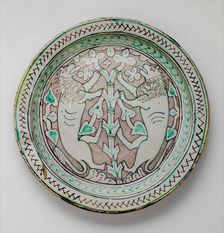 Dish with Rampant Lions, Italian, early 15th century. Creator: Unknown