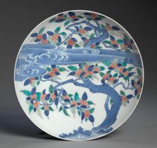 Dish with Sweet Osmanthus and Cloud, c. 1688-1716. Creator: Unknown