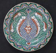 Dish with Scale-Pattern Design, Turkey, ca. 1575-80. Creator: Unknown
