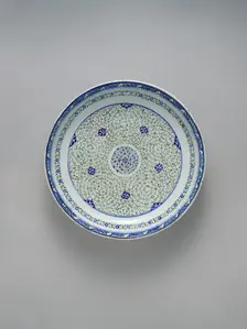 Dish with Tughra-illuminator Design, Turkey, ca. 1540-50. Creator: Unknown