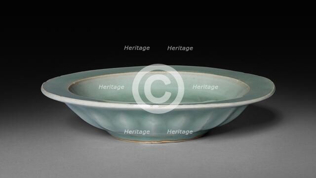 Dish with Two Fish in Relief: Longquan Ware, early 14th Century. Creator: Unknown.