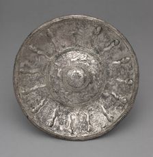 Dish with Tambourine Players, 700-600 BC. Creator: Unknown