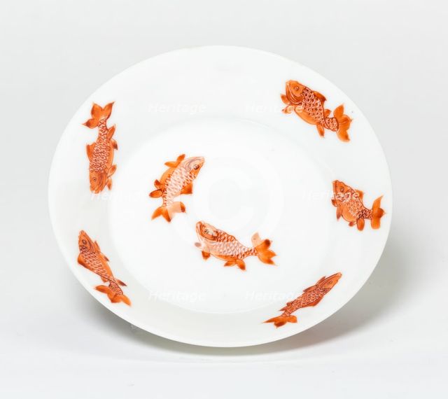 Dish with Ten Fish, Qing dynasty (1644-1911), Yongzheng reign period (1723-1735). Creator: Unknown.