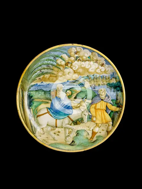 Dish with the Flight into Egypt, 1526. Artist: Castel Durante painter.