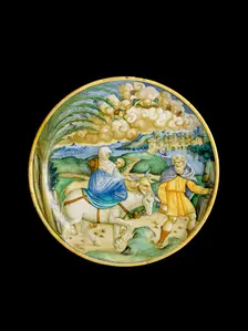 Dish with the Flight into Egypt, 1526. Artist: Castel Durante painter