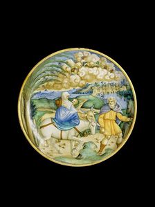 Dish with the Flight into Egypt, 1526. Artist: Castel Durante painter