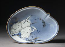 Dish with three egrets, late 17th century