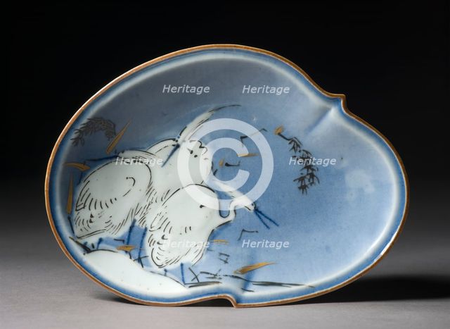 Dish with three egrets, late 17th century. Artist: Unknown.