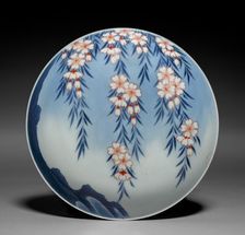 Dish with Weeping Cherry Tree, late 1800s. Creator: Unknown