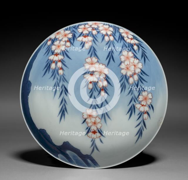 Dish with Weeping Cherry Tree, late 1800s. Creator: Unknown.
