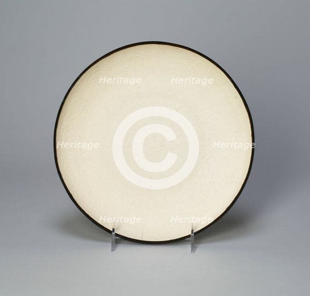 Dish with with Lotus, Saggataria, Mallow, and..., Northern Song dynasty/Jin dynasty, early 12th cent Creator: Unknown.