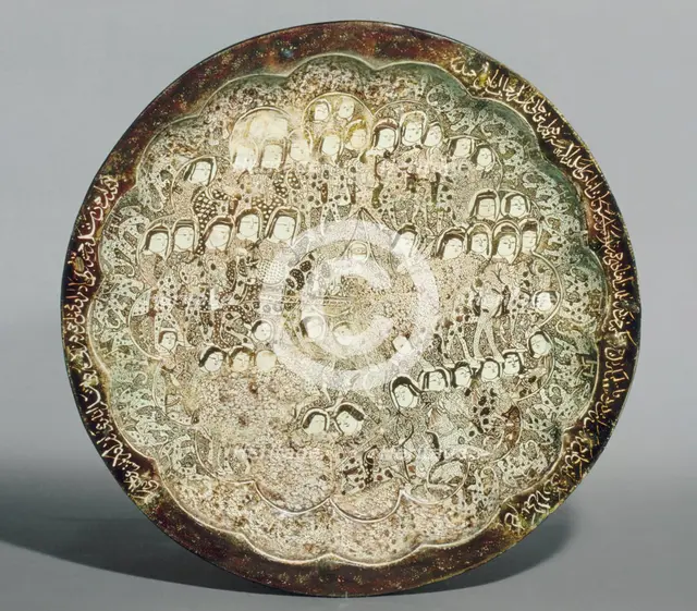 Dish depicting a Wedding Procession, Iran, first quarter 13th century. Creator: Unknown.