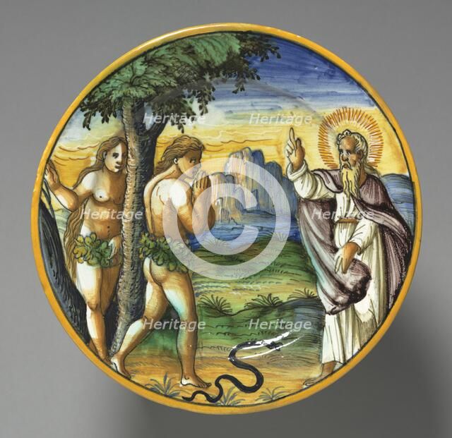 Dish Depicting the Expulsion, late 1500s. Creator: Unknown.