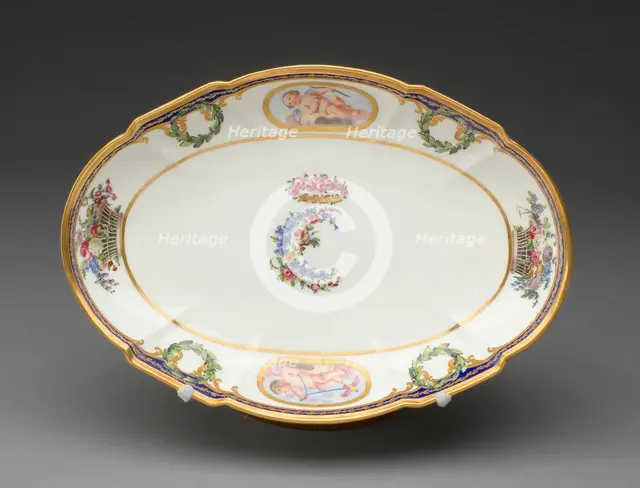 Dish from the Charlotte Louise Service, Sèvres, c. 1774. Creators: Sèvres Porcelain Manufactory, Charles Buteux le Père.