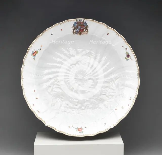 Dish from the Swan Service, Meissen, 1738. Creator: Meissen Porcelain.