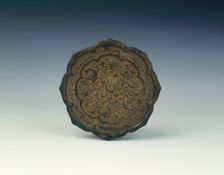 Dish in the shape of a bronze mirror, Qing dynasty, China, 1644-1911. Creator: Unknown