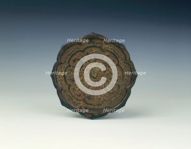 Dish in the shape of a bronze mirror, Qing dynasty, China, 1644-1911. Creator: Unknown.