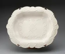 Dish, Staffordshire, 1750-1760. Creator: Staffordshire Potteries