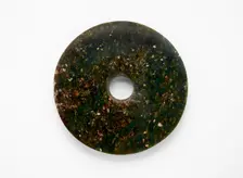 Disk (bi ?) with incised glyph and decorated edge, Late Neolithic period, ca. 3300-2250 BCE. Creator: Unknown