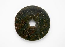 Disk (bi ?) with incised glyph and decorated edge, Late Neolithic period, ca. 3300-2250 BCE. Creator: Unknown