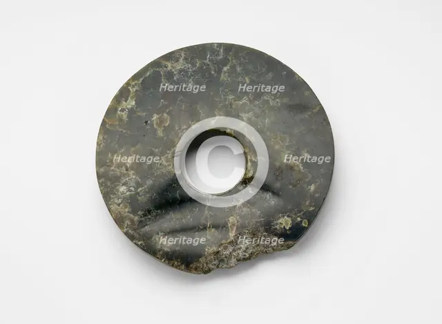 Disk (bi ?) with incised glyph (fragment), Late Neolithic period, ca. 3300-2250 BCE. Creator: Unknown.