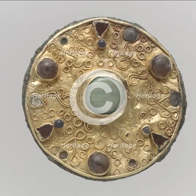 Disk Brooch, Frankish, 7th century. Creator: Unknown.