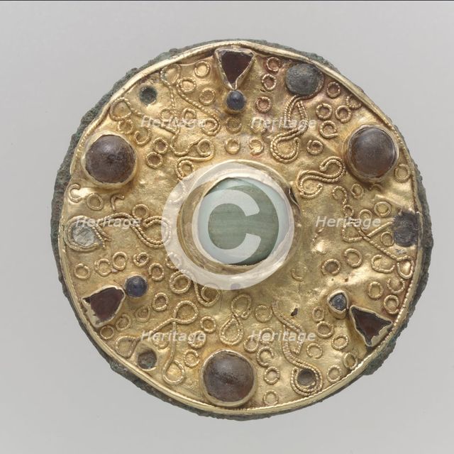 Disk Brooch, Frankish, 7th century. Creator: Unknown.