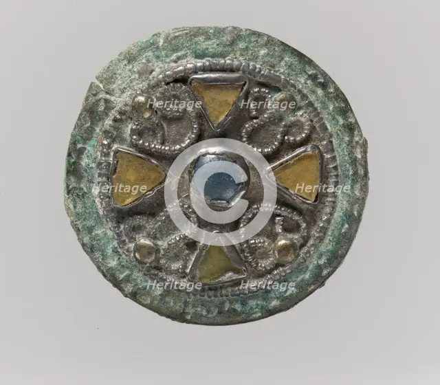 Disk Brooch, Frankish, 6th-7th century. Creator: Unknown.