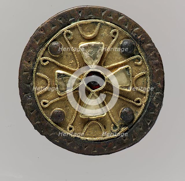 Disk Brooch, Frankish, late 6th-early 7th century. Creator: Unknown.